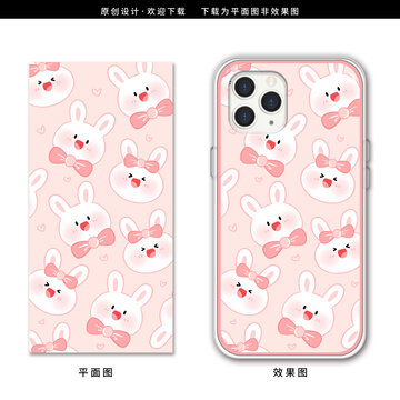卡通可愛兔子頭像壁紙手機殼