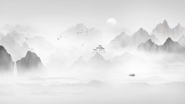 水墨山水圖