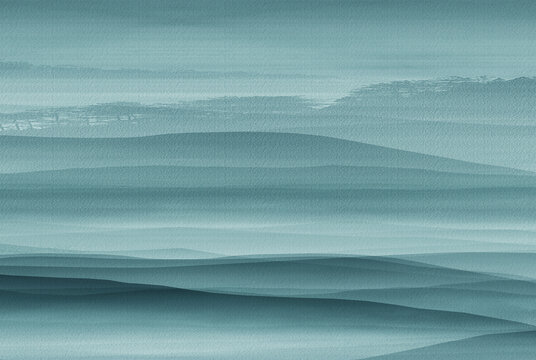 中式油畫山水