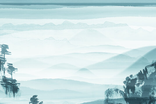 線條山水