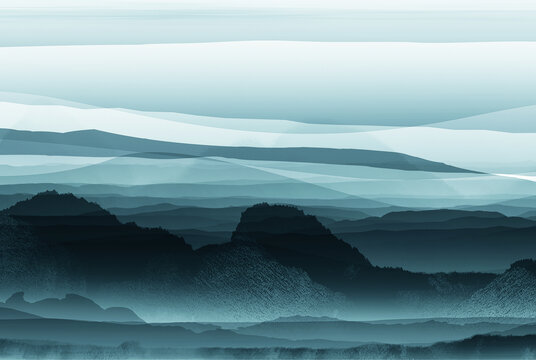 線條山水