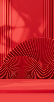 豎屏3d渲染國(guó)風(fēng)展臺(tái)背景