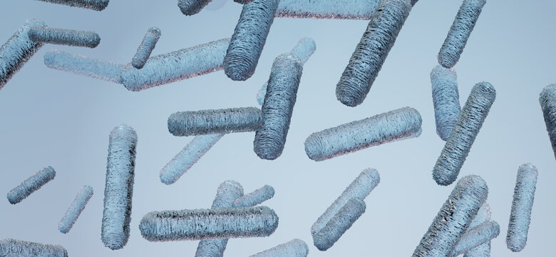 3D渲染透明的细菌病毒