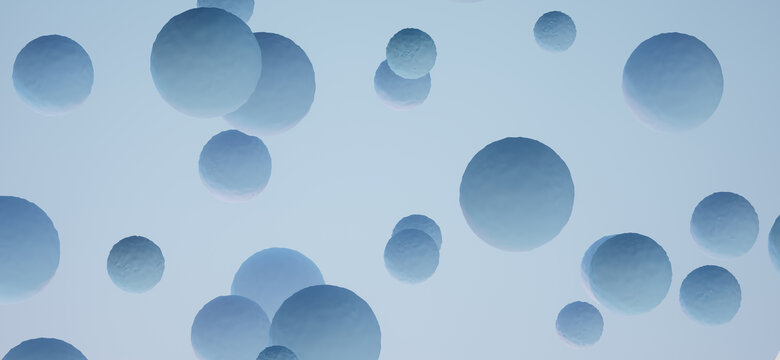 3D渲染蓝色细菌特写