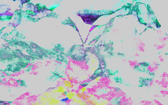 北歐抽象彩色油畫