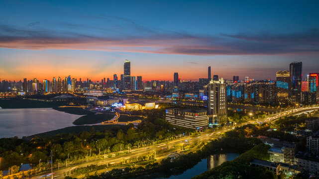 武汉月湖景区夜景