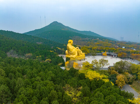 航拍济南千佛山公园