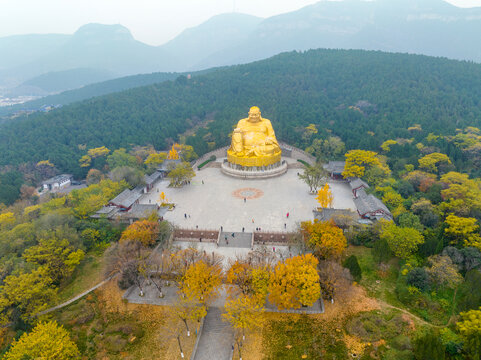 航拍济南千佛山公园