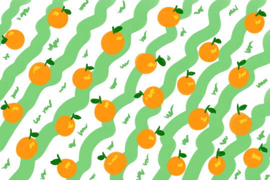 橙子花纹图案