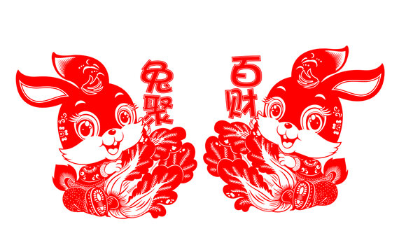 兔年窗花剪紙