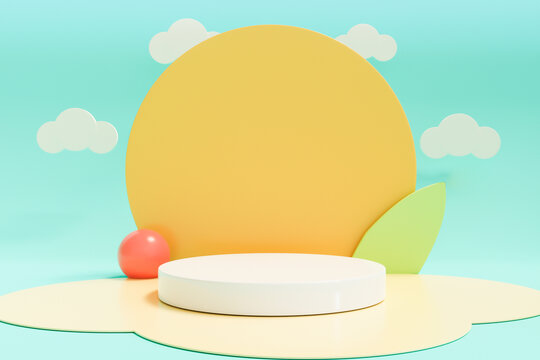 簡約現(xiàn)代卡通彩色立體概念場景