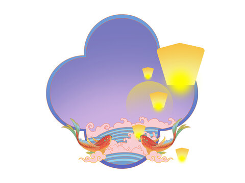 紫色國風(fēng)七夕創(chuàng)意邊框