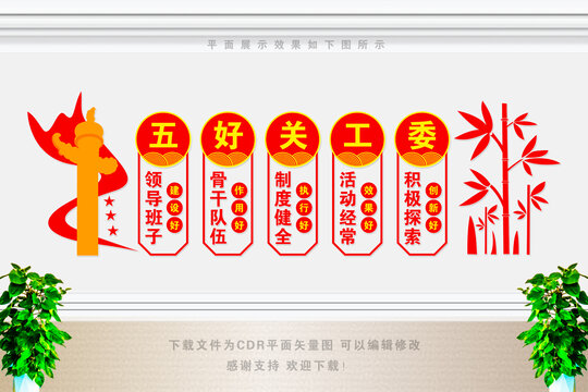 五好關(guān)工委文化墻