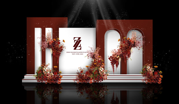 紅白秀場風(fēng)婚禮效果圖
