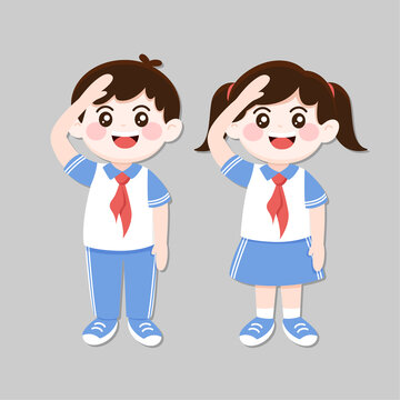 小学生敬礼