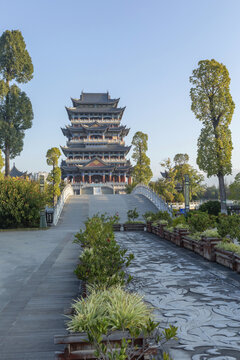 云南保山状元桥永昌阁风景