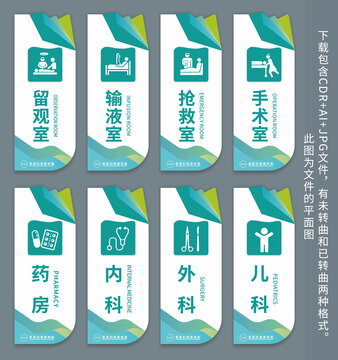 小清新綠色醫(yī)院科室門(mén)牌