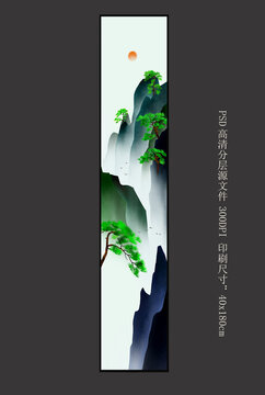 新中式意境山水條屏裝飾畫