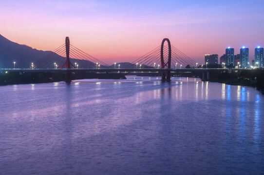 漳州芗江暮色风景