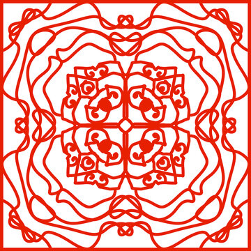 中國風(fēng)中式窗花矢量元素