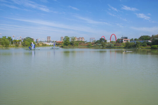 漳州南湖生态公园湖泊景观