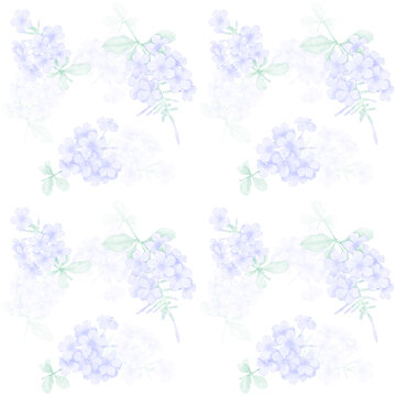 四方连续图案原创手绘蓝雪花紫