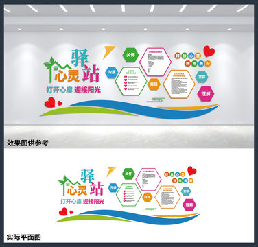 心靈驛站打開心扉文化背景墻
