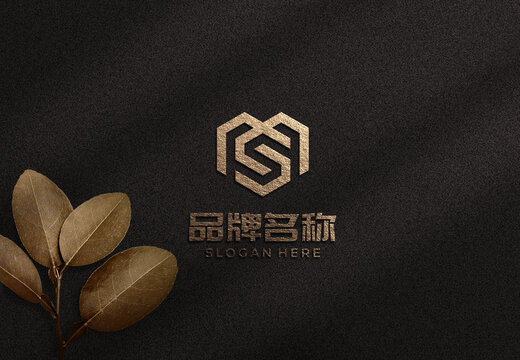 布纹烫金LOGO样机