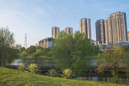 漳州西院湖公园社区风景