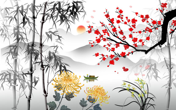 梅蘭竹菊四君子