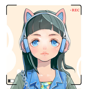 街拍音樂(lè)少女頭像