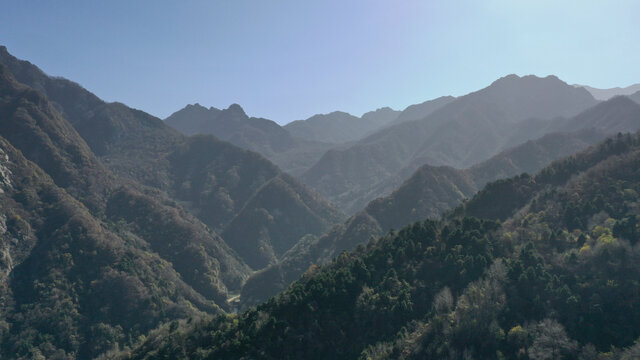 航拍秦岭翠华山终南山