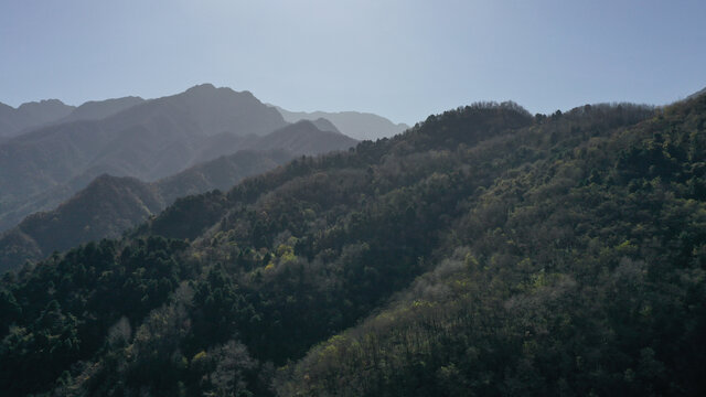 航拍秦岭翠华山终南山