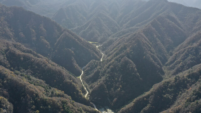 航拍秦岭翠华山终南山