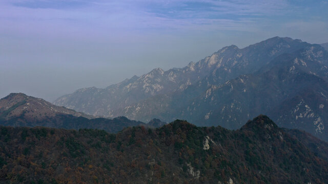 航拍秦岭山脉蓝关古道