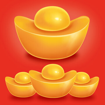 春節(jié)金元寶元素