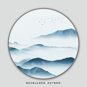 圆形山水画