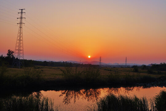 治愈系乡村夕阳