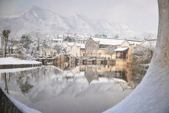 古镇雪景