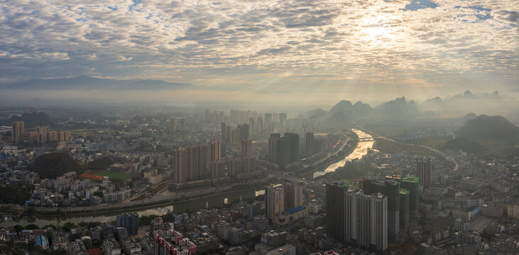 钟山县城全景