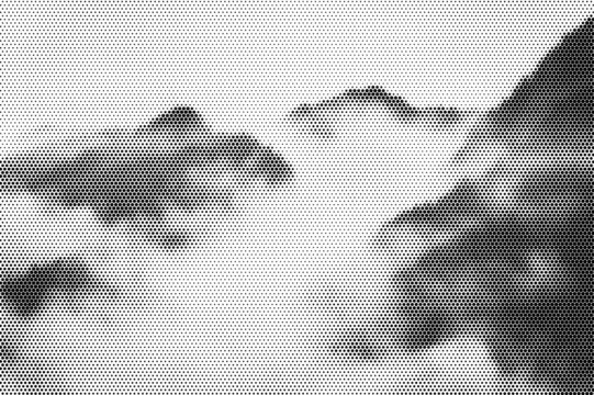 鋁單板沖孔山水畫