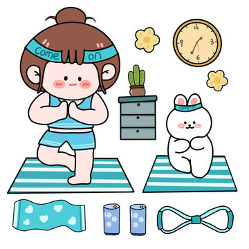 胖禾練瑜伽手帳貼紙
