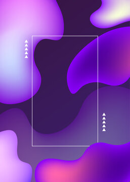 流體漸變藍(lán)紫色孟菲斯背景