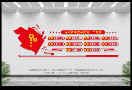 十個堅持形象墻