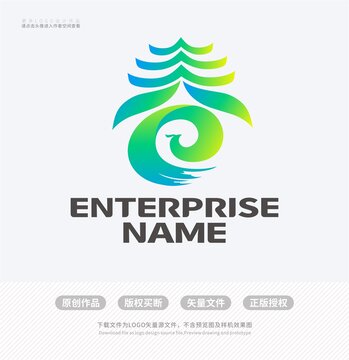 春字凤凰LOGO标志设计