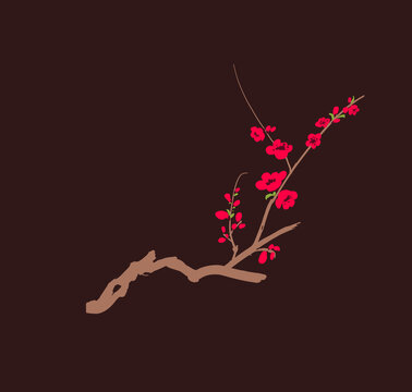 梅花插畫