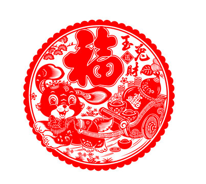 兔年窗花剪紙