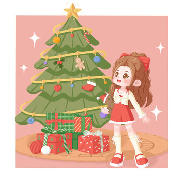 圣誕節(jié)小女孩