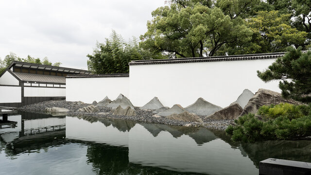 苏州博物馆水墨山景