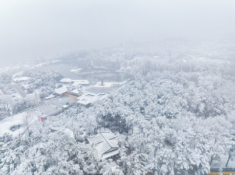 武汉东湖磨山风景区冬季雪景